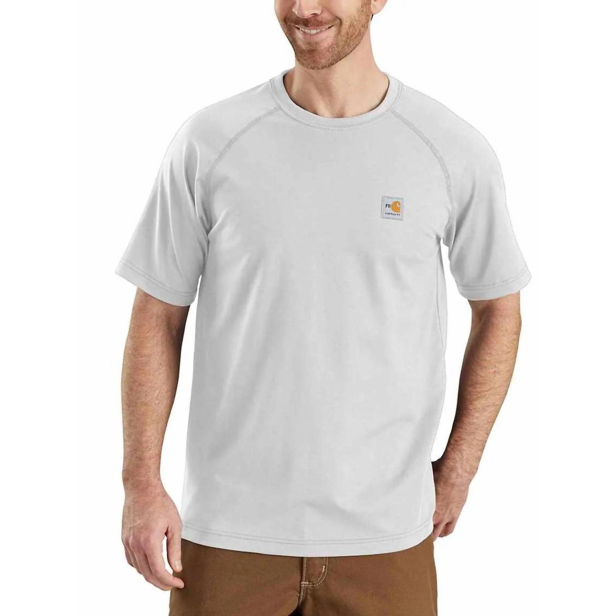 New Carhartt Men's Force Cotton Short Sleeve T-Shirt In Light Grey